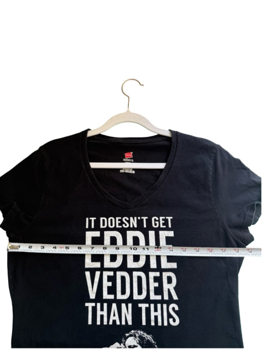 Eddie Vedder Graphic Band Tee Pearl Jam Inspired Hanes Black Tee Size M - Picture 5 of 7